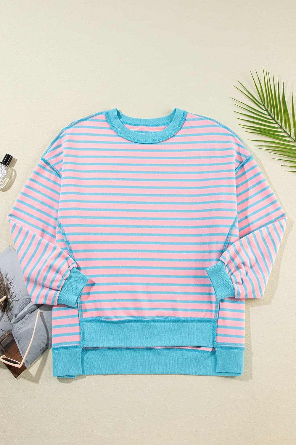 Chic striped high-low pullover - Love Salve